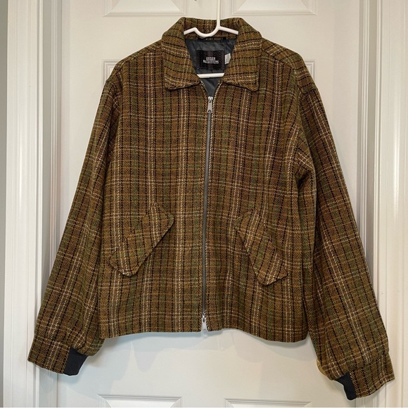 Urban Outfitters Plaid Brushed Zip Jacket Size Large - Picture 2 of 8